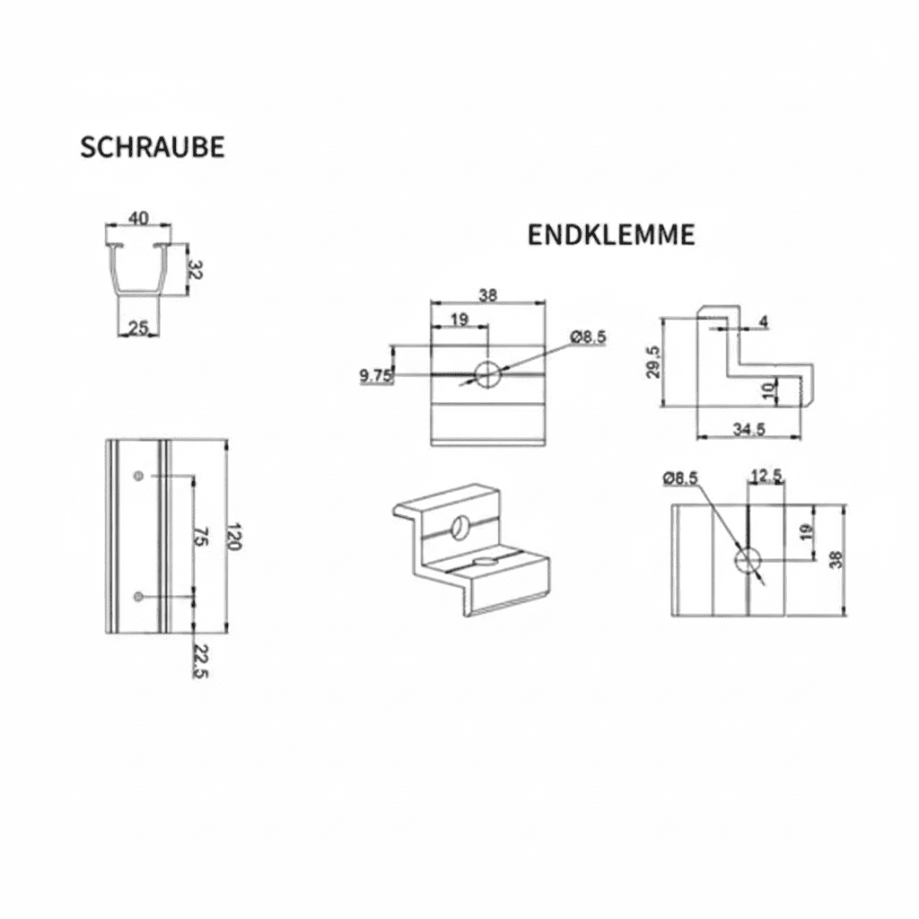Balkonkraftwerk Flachdach Komplettset: 1 Modul (450 Wp)