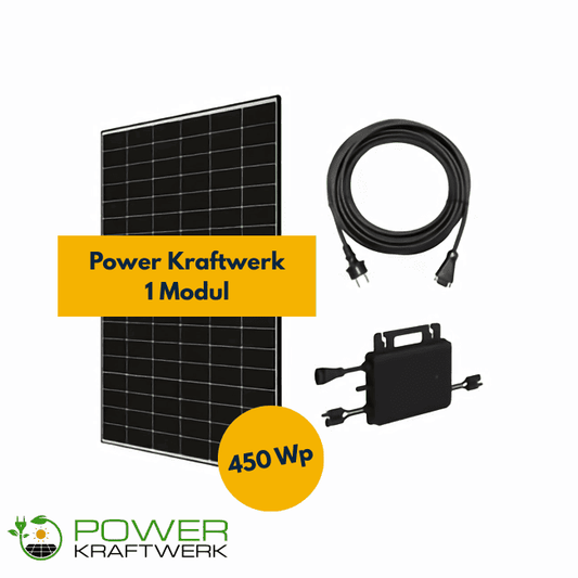 Balkonkraftwerk Flachdach Komplettset: 1 Modul (450 Wp)