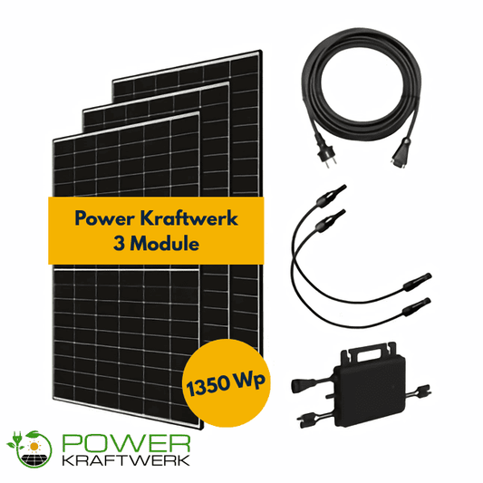 Balkonkraftwerk Flachdach Komplettset: 3 Module (1350 Wp)