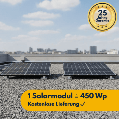 Balkonkraftwerk Flachdach – 450 Wp – 1 Modul – Komplettset ohne Speicher