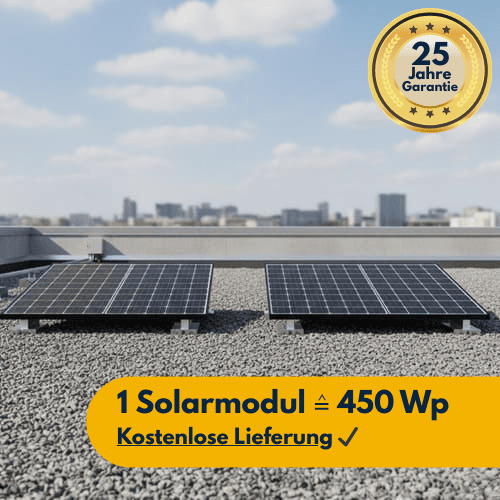 Balkonkraftwerk Flachdach Komplettset: 1 Modul (450 Wp)