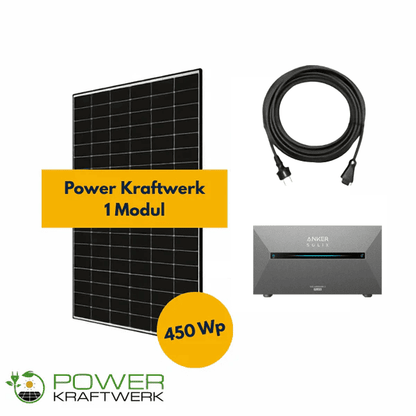 Balkonkraftwerk Garten – 450 Wp – 1 Modul – Komplettset mit Speicher