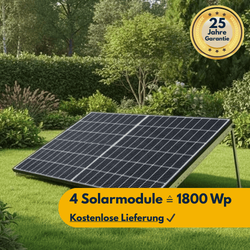 Balkonkraftwerk Garten – 1800 Wp – 4 Module – Komplettset ohne Speicher