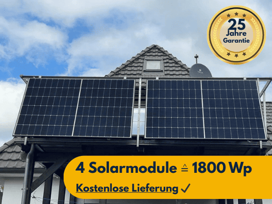 Balkonkraftwerk Gitterbalkon Komplettset: 4 Module (1800 Wp)
