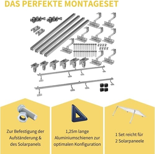 Balkonkraftwerk Ziegeldach Komplettset: 3 Module (1350 Wp)