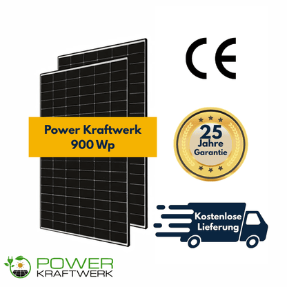 Balkonkraftwerk Gitterbalkon Komplettset: 2 Module (900 Wp)