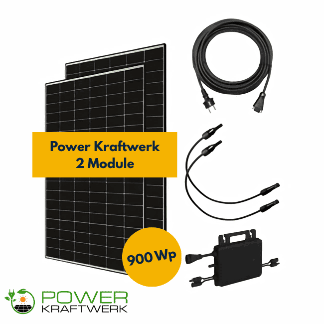 Balkonkraftwerk Gitterbalkon Komplettset: 2 Module (900 Wp)