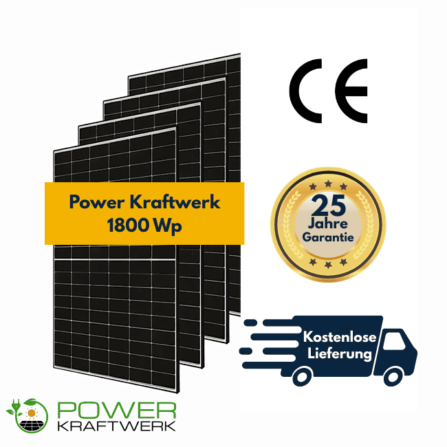 Balkonkraftwerk Gitterbalkon Komplettset: 4 Module (1800 Wp)