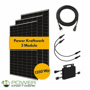 Balkonkraftwerk ohne Halterung: 3 Module (1350 Wp)